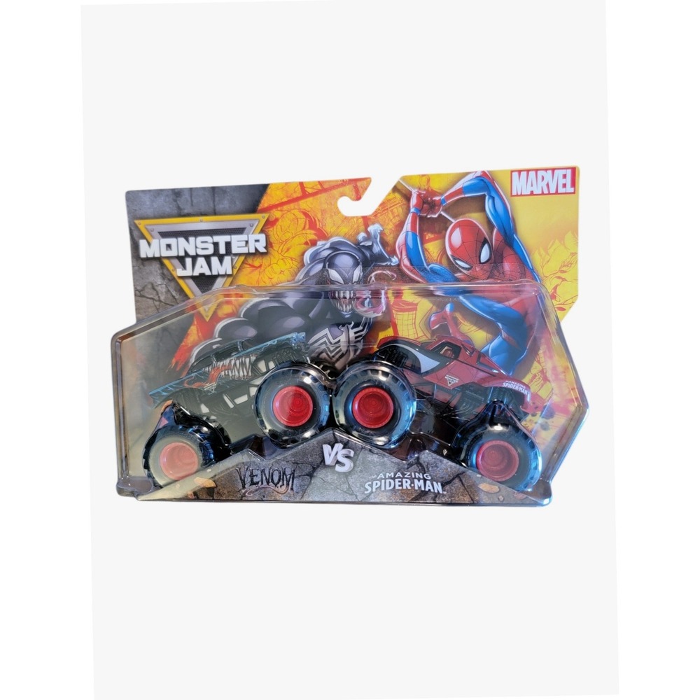 Monster Jam Marvel Venom vs Spider-Man Monster Trucks Kids 1:64 Multi New 2-Pack